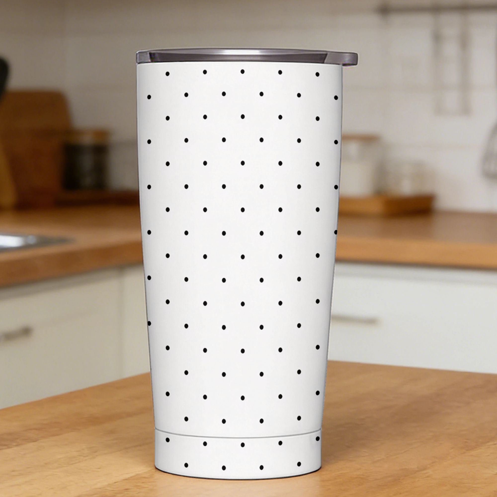 Black & White Polka Dot Patter - đánh giá và giá Tumbler 20Oz White