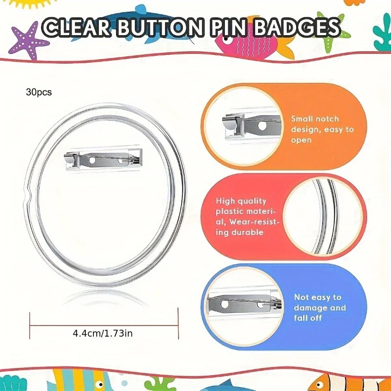 30pcs acrylic blank badge pin  - đánh giá và giá Button Badge Blank