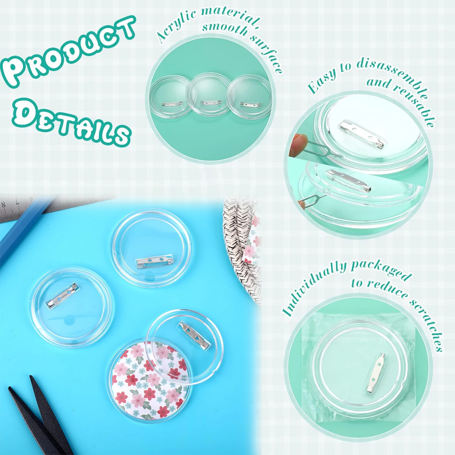 5-20PCS Buttons Blanks with Pi - đánh giá và giá Button Badge Blank