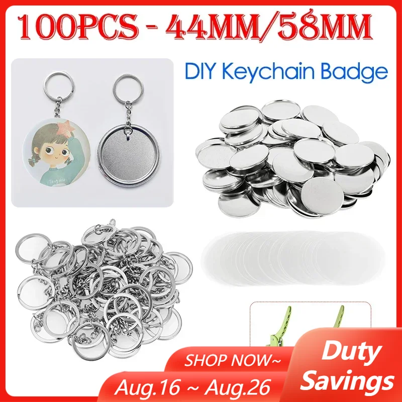 100PCS 44mm 58mm Keychains Bad - đánh giá và giá Button Badge Blank
