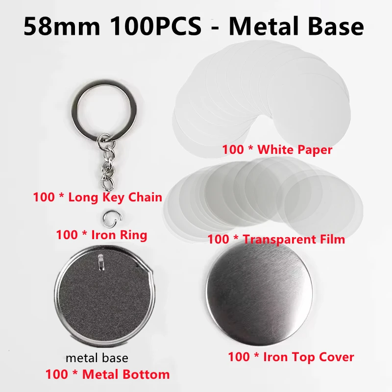 100PCS Blank Plastic/Metal But - đánh giá và giá Button Badge Blank