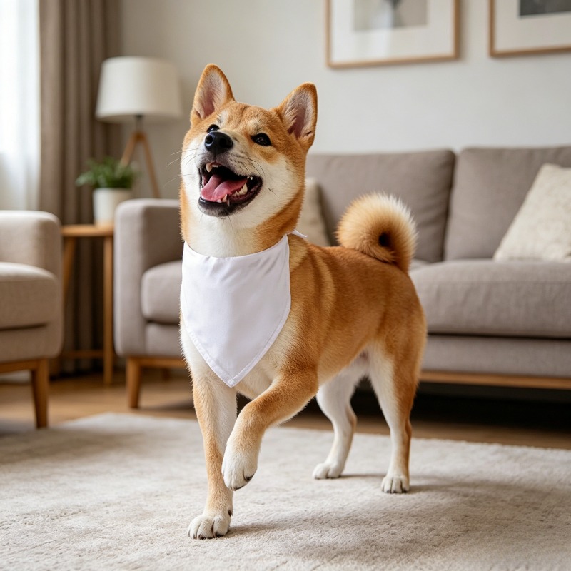 White Dog Bandana Scarf Triang - đánh giá và giá Bandana Blank White