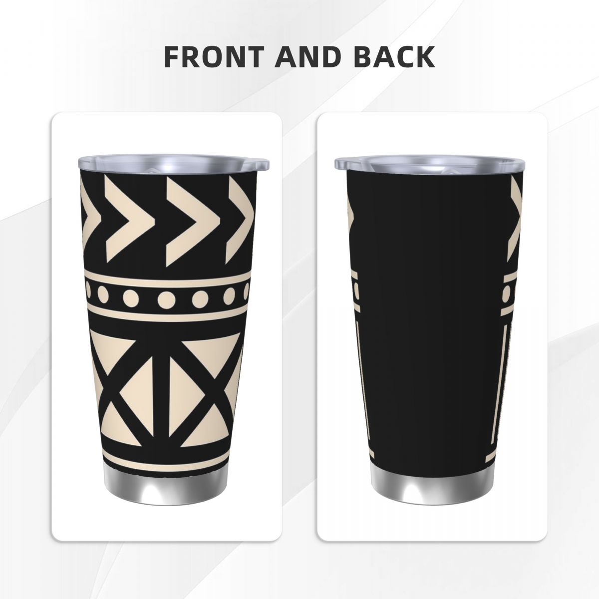 African Mud Cloth Black And Wh - đánh giá và giá Tumbler 20Oz White
