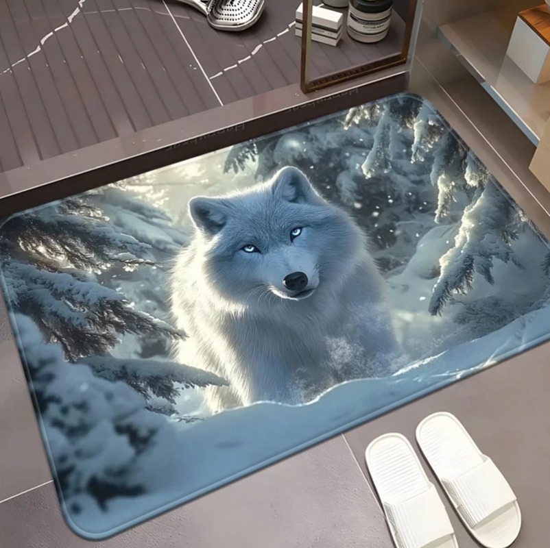 Cool White Wolf Doormat Wildli - đánh giá và giá Puzzle Blank White